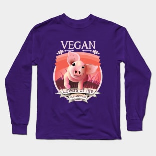 Vegan - Lovers of life. Los Angeles Vegan (light lettering) Long Sleeve T-Shirt